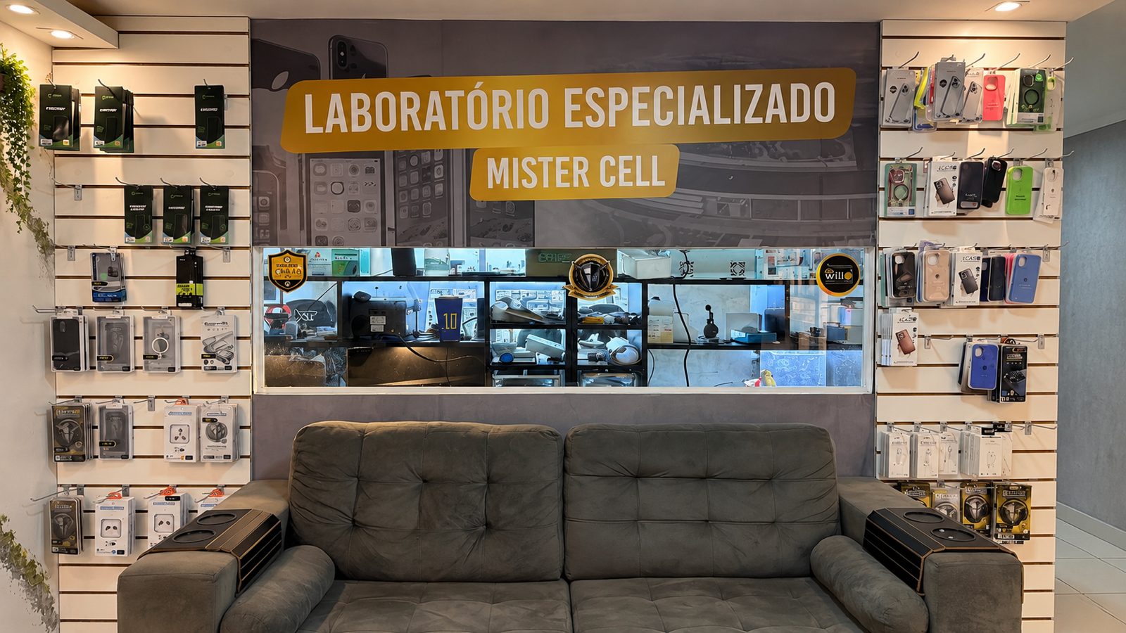 Espaço de assistência técnica da Mistercell em Fortaleza