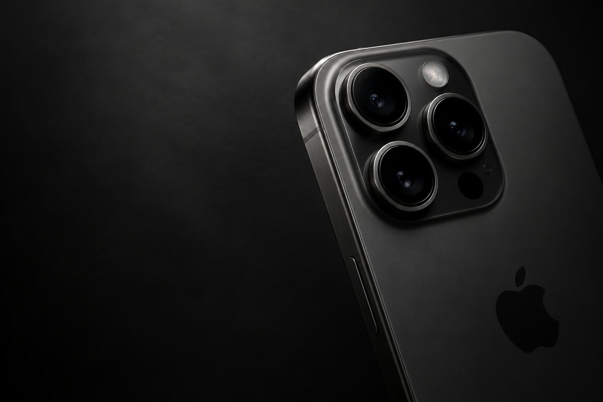 iPhone em titânio escuro